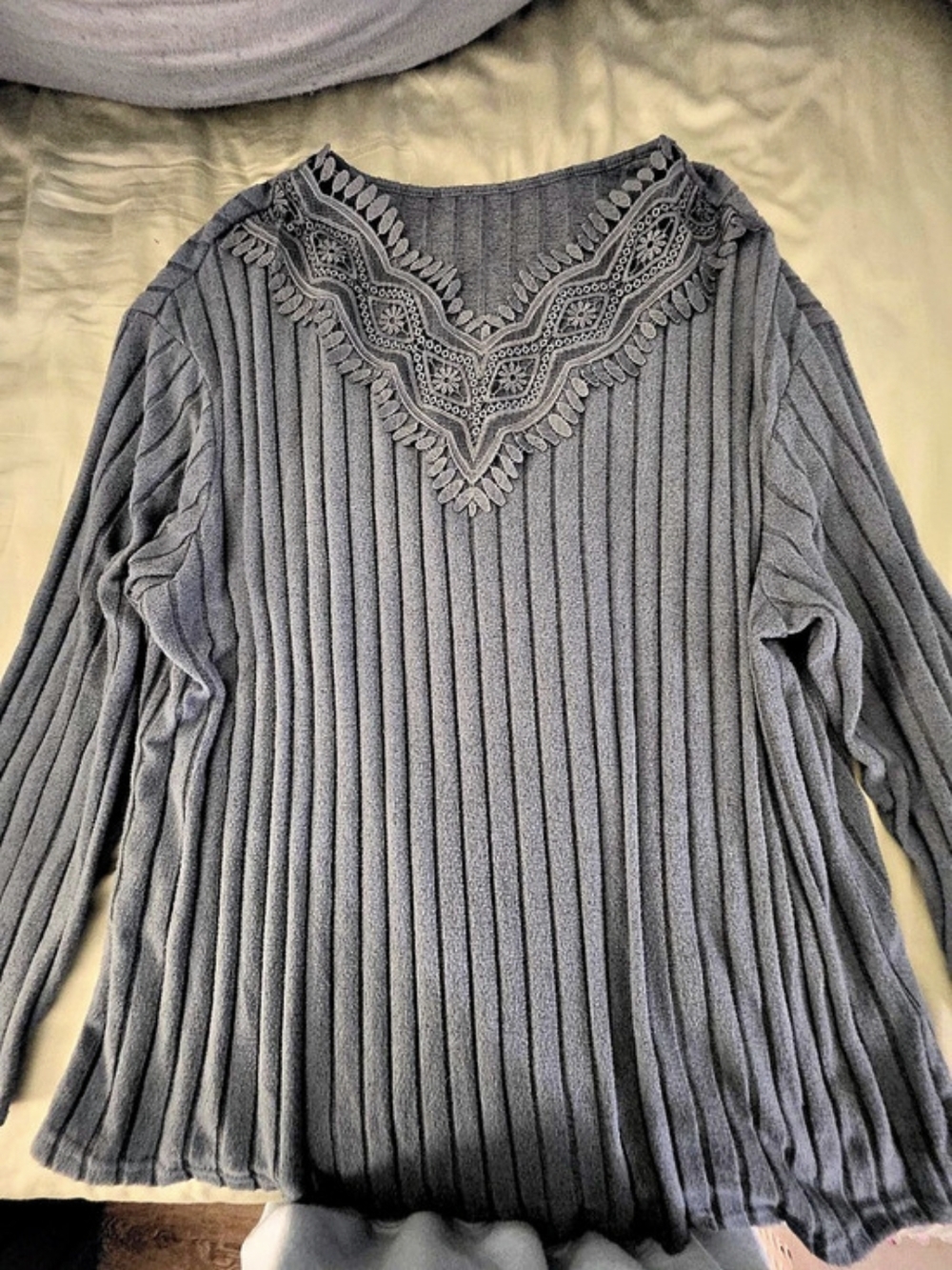 SHEIN Blue Grey Pleated Tunic Like New